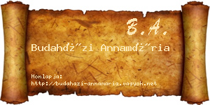 Budaházi Annamária névjegykártya
